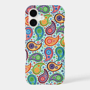Multicolor Vintage Paisley Soft Blue Background