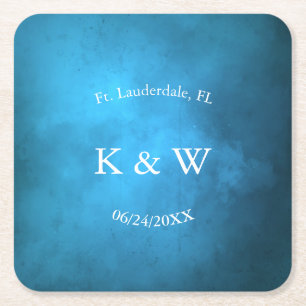 Multicolor Water Scene Square Paper Coaster