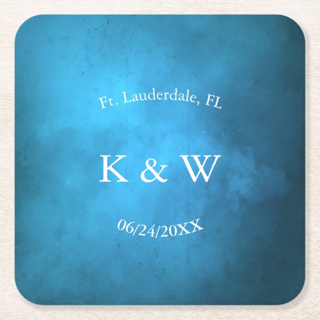 Multicolor Water Scene Square Paper Coaster (Front)