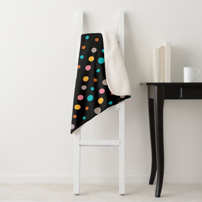 Multicolor Watercolor Dots 2 Sherpa Blanket (In Situ)