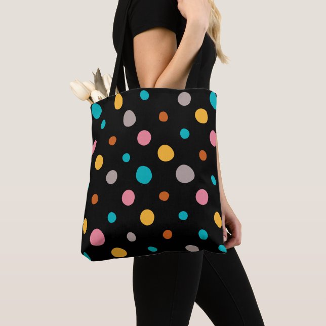 Multicolor Watercolor Dots 2 Tote Bag (Close Up)