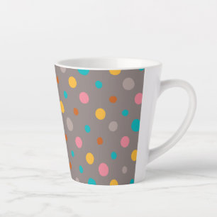 Multicolor Watercolor Dots 3 Latte Mug