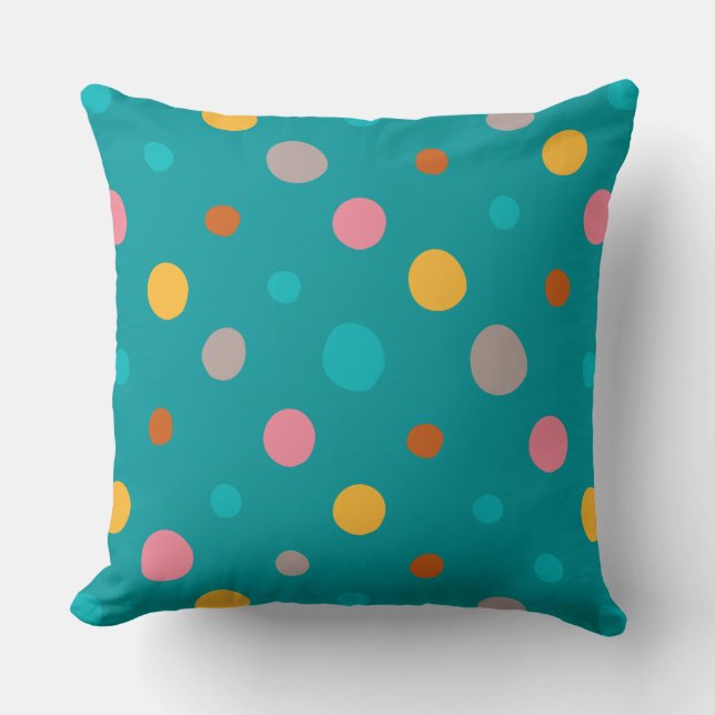 Multicolor Watercolor Dots 6 Cushion (Front)