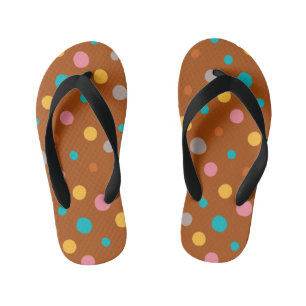 Multicolor Watercolor Dots 7 Kid's Jandals