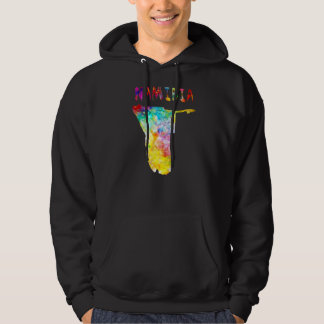 Multicolor Watercolor Namibia Map Digital Artwork Hoodie