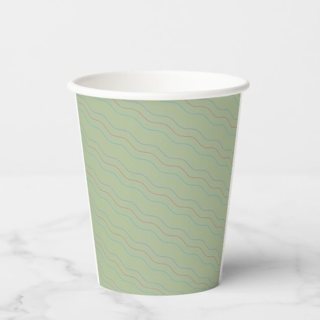 Multicolor Wave Pattern Paper Cup (Front)
