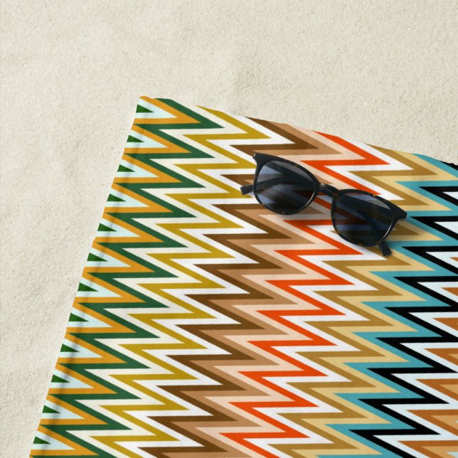 Multicolor Wavy Pattern Beach Towel (In Situ)
