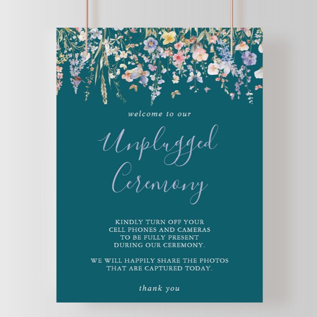 Multicolor Wildflower Green Unplugged Ceremony  Poster (Creator Uploaded)