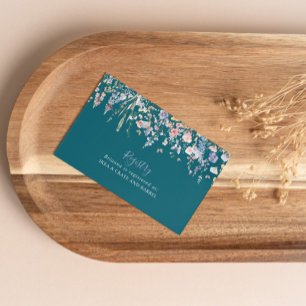Multicolor Wildflower Green Wedding Gift Registry Enclosure Card
