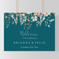 Multicolor Wildflower Green Wedding Welcome 