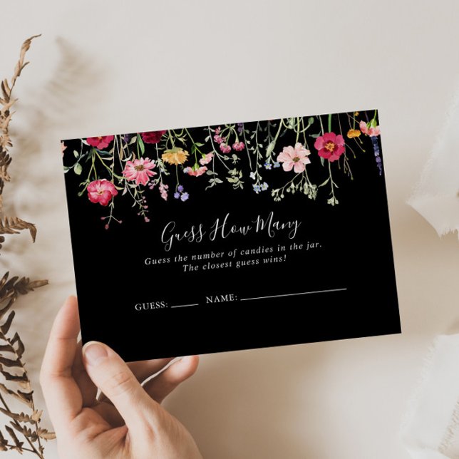 Multicolor Wildflower Guess How Many Game Card (Creator Uploaded)