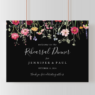 Multicolor Wildflower Rehearsal Dinner Welcome Poster