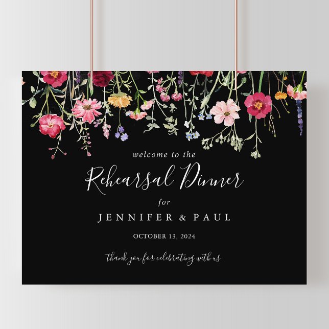 Multicolor Wildflower Rehearsal Dinner Welcome  Poster (Creator Uploaded)