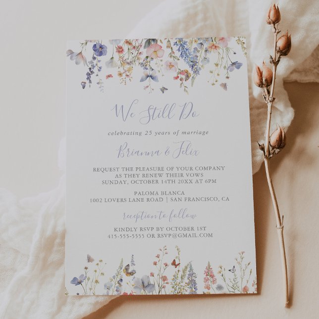 Multicolor Wildflower We Still Do Vow Renewal Invitation (Creator Uploaded)