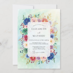 Multicolor Wildflower Wedding Invitation