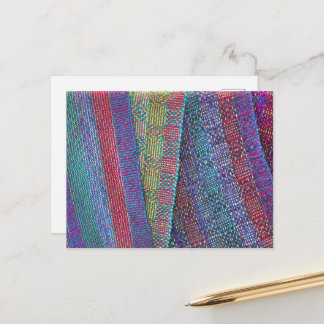 Multicolor Woven Fabric Holiday Postcard