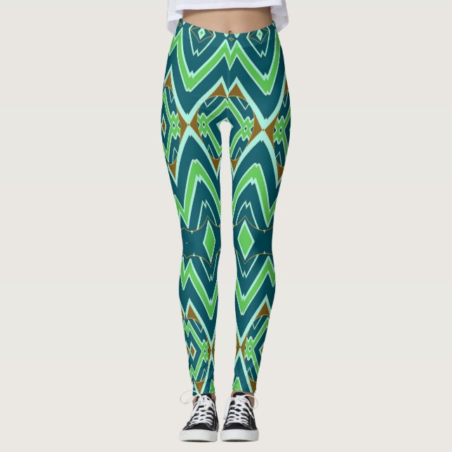Multicolor zigzag classic "Ratti_Creative_Arts" Leggings (Front)