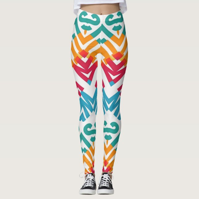 Multicolor zigzag pattern "Ratti_Creative_Arts"  L Leggings (Front)