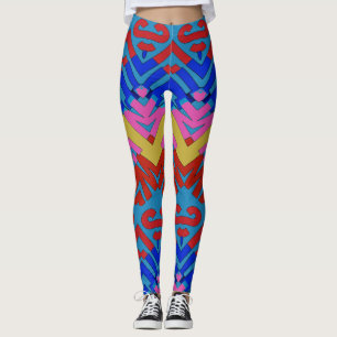 Multicolor zigzag pattern "Ratti_Creative_Arts" L Leggings