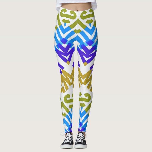 Multicolor zigzag pattern "Ratti_Creative_Arts"  L Leggings (Front)