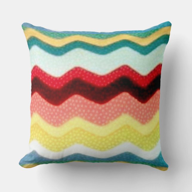 Multicolor Zigzags Cushion (Front)