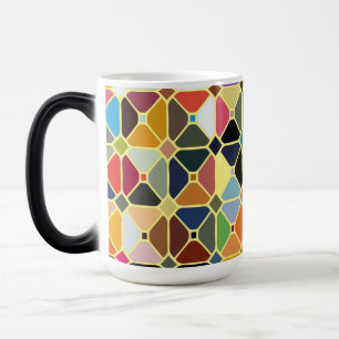 Multicolore geometric patterns with octagon shapes magic mug
