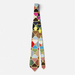 Multicolore geometric patterns with octagon shapes tie
