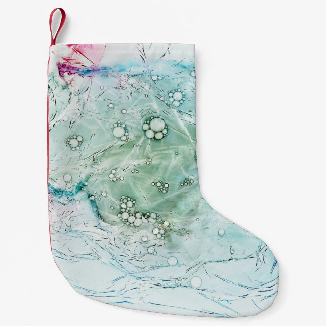 Multicolored abstract artwork small christmas stocking (Front)