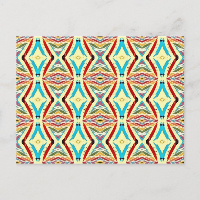 Multicolored Abstract Chains. Geometric Pattern Postcard (Front)