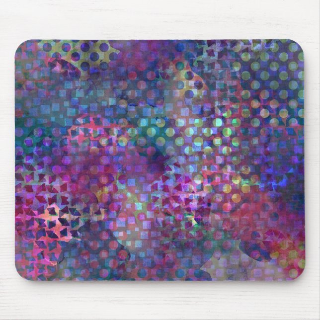 Multicolored Abstract Digital Art Mouse Pad (Front)
