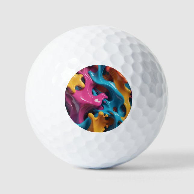 Multicolored Abstract Golf Ball (Front)