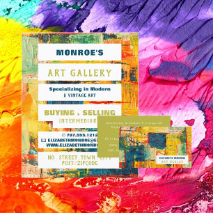 Multicolored Abstract Paint, Art Dealer Business Card