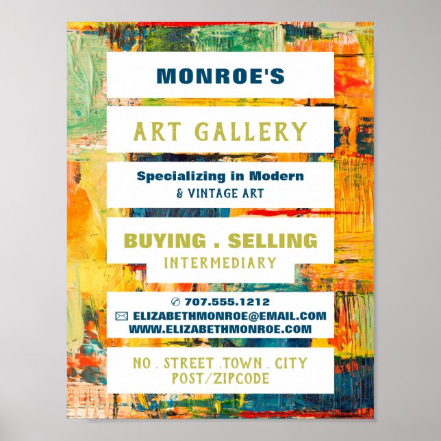 Multicolored Abstract Paint, Art Dealer, Gallery Poster (Front)