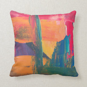 Multicolored Abstract Painting  Cushion