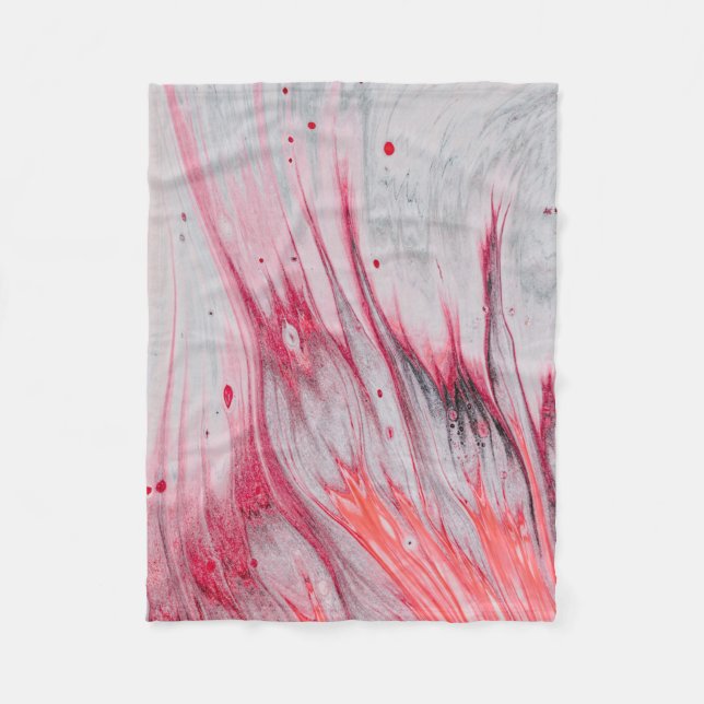 Multicolored abstract painting fleece blanket (Front)