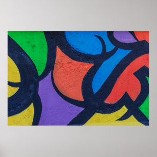 Multicolored abstract painting poster