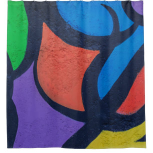 Multicolored abstract painting shower curtain