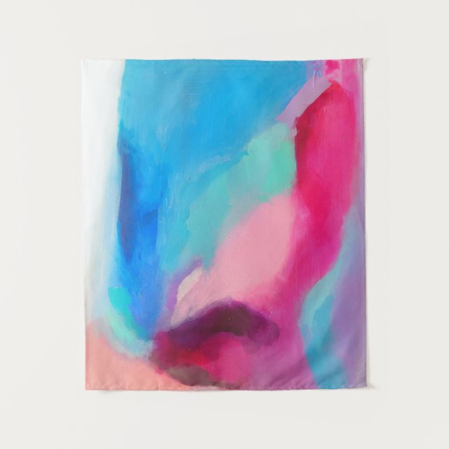 Multicolored abstract painting tapestry (Front)