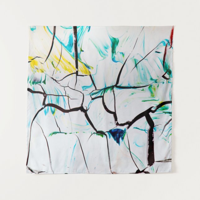 MULTICOLORED ABSTRACT PAINTING TAPESTRY (Front)