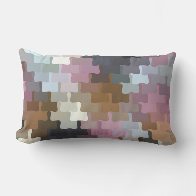 Multicolored Abstract Pattern Lumbar Cushion (Front)