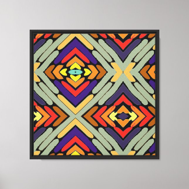 Multicolored Abstract Stripes Canvas Print (Front)