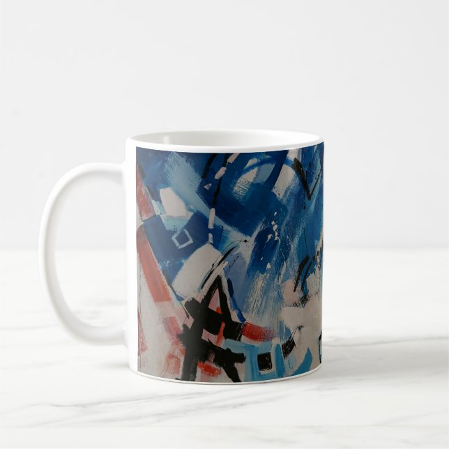 Multicolored abstract wall coffee mug (Left)