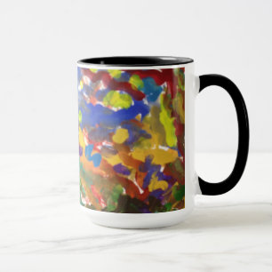 Multicolored abstract watercolor mug