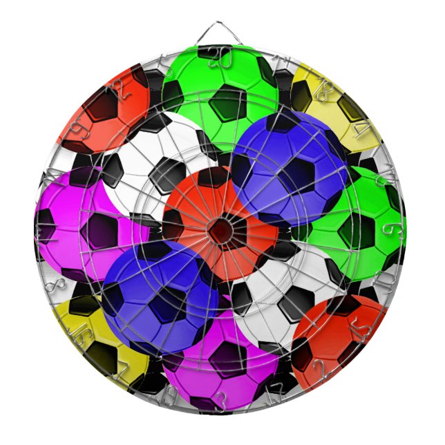 Multicolored American Soccer or Football Dartboard (Front)