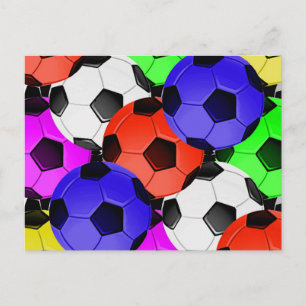 Multicolored American Soccer or Football Postcard
