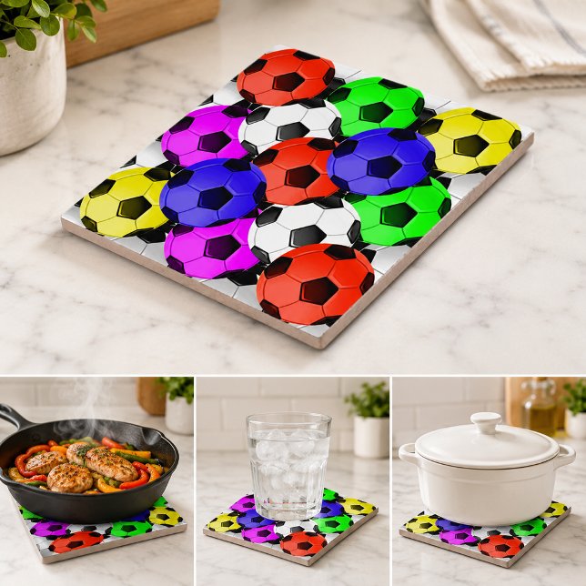 Multicolored American Soccer or Football Tile (Multicolored American Soccer or Football Ceramic Tile)