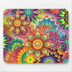 Multicolored Art Deco Pattern Mouse Pad