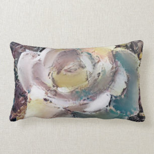 Multicolored Artistic Rose Lumbar Cushion