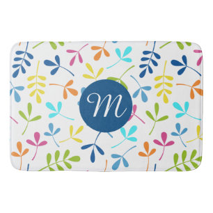 Multicolored Assorted Leaves Ptn (Personalised) Bath Mat
