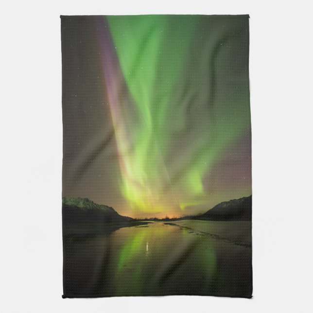 Multicolored Aurora Tea Towel (Vertical)